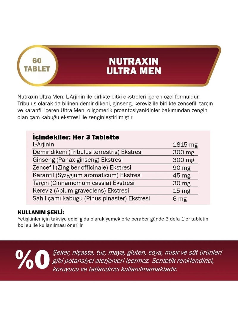 Nutraxin Ultra Men L-Arginine Green Power: Energy, Immunity, Muscle & Bone Support - Image 4